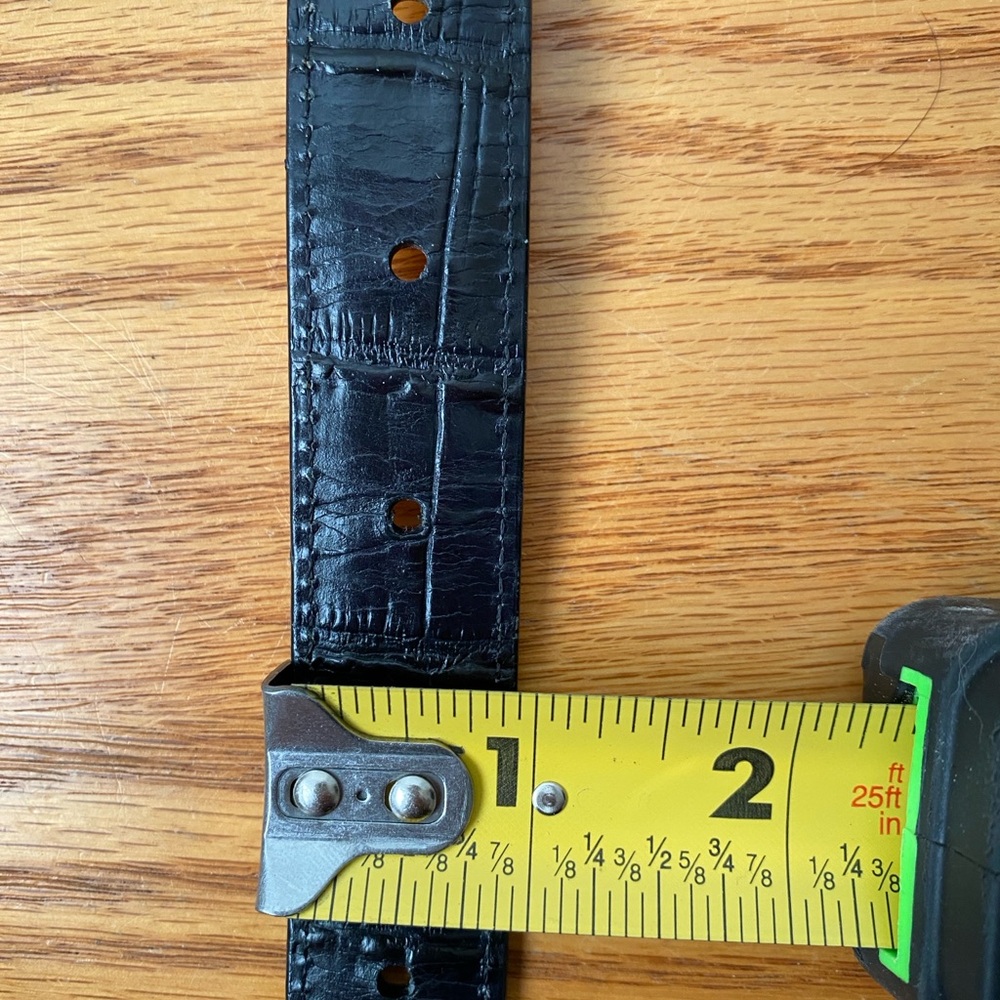 Brighton Black/Tan Reversible Croc Embossed 1” Leather Belt SZ XL - Picture 7 of 7